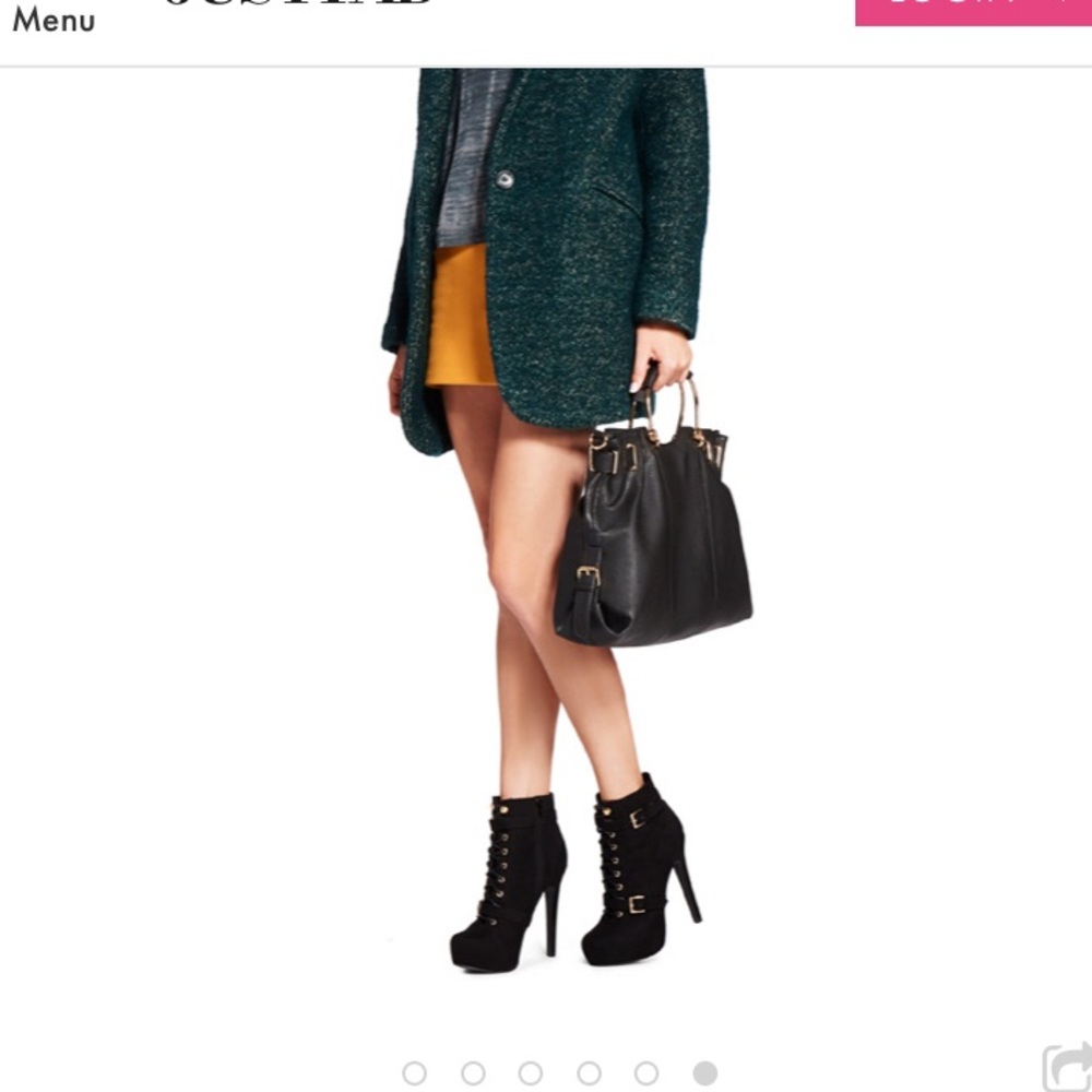 Black Suede Like Platform Bootie